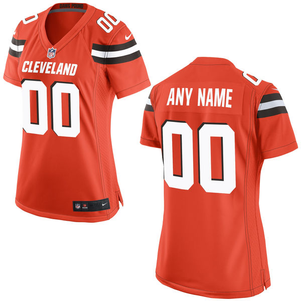 Nike Cleveland Browns Customized Orange Stitched Women's NFL Jersey - Click Image to Close